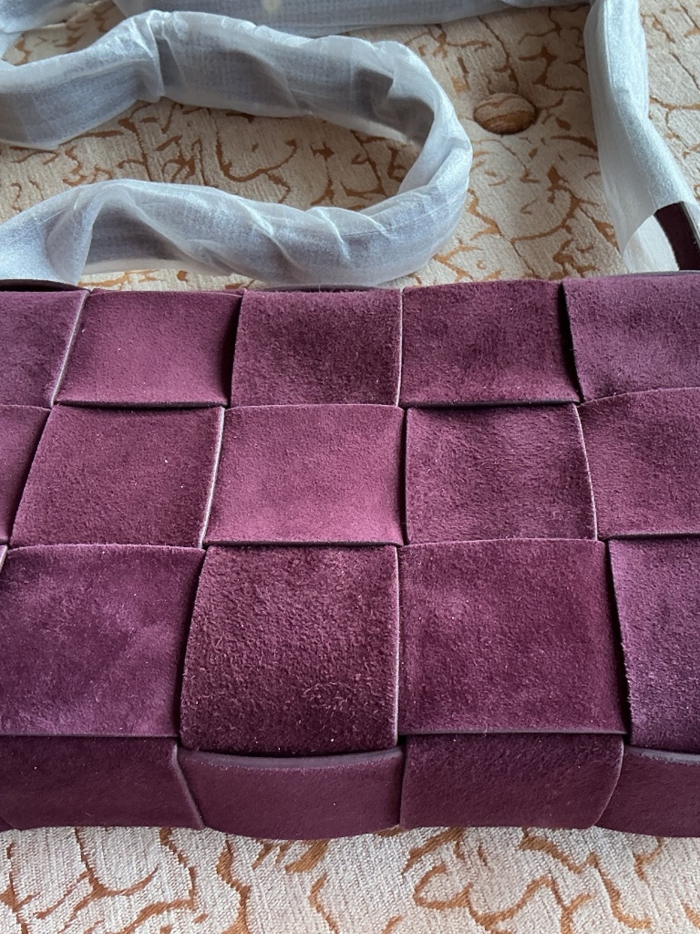 J.McLaughlin Una Woven Suede Crossbody Bag in Merlot